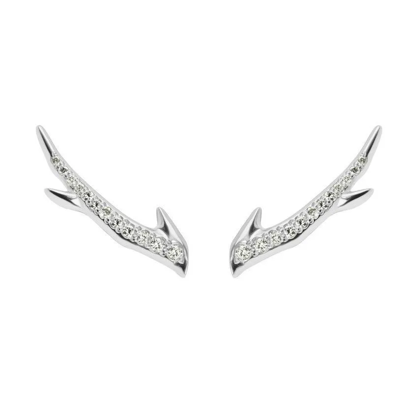 Shaun Leane Cherry Blossom Sterling Silver 0.14ct Diamond Branch Earrings