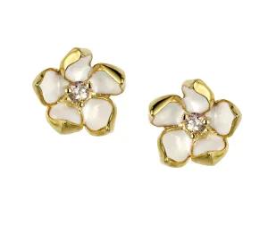 Shaun Leane Earrings Gold Vermeil and Topaz Small Blossom Studs Silver