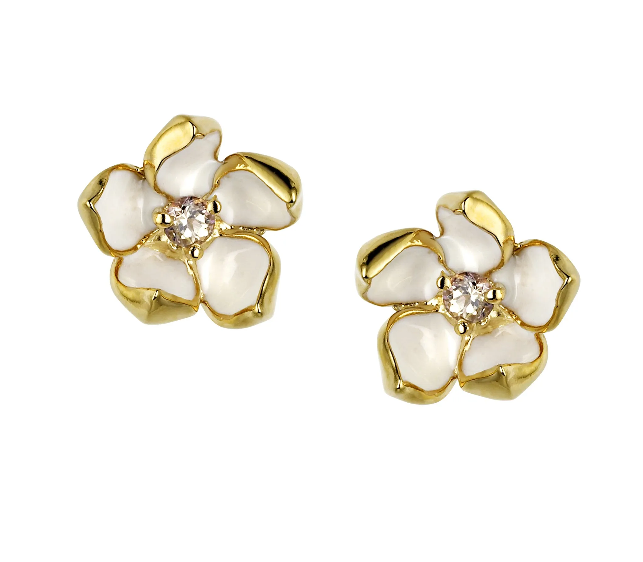 Shaun Leane Earrings Gold Vermeil and Topaz Small Blossom Studs Silver