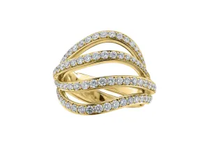 Shaun Leane Entwined 18ct Yellow Gold 1.30ct Diamond Bombay Ring
