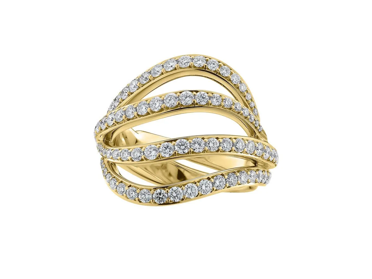 Shaun Leane Entwined 18ct Yellow Gold 1.30ct Diamond Bombay Ring