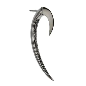 Shaun Leane Hook Single Sterling Silver Black Rhodium Spinel Size 1 Earring