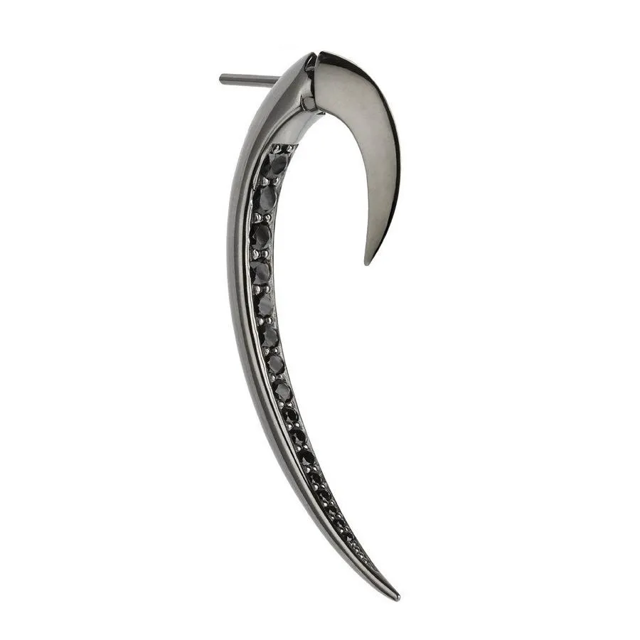 Shaun Leane Hook Single Sterling Silver Black Rhodium Spinel Size 1 Earring