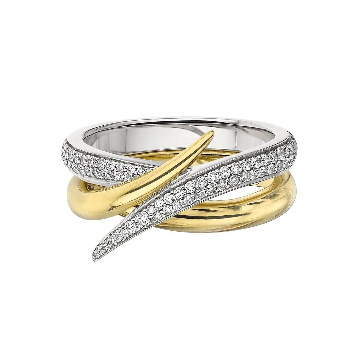 Shaun Leane Interlocking 18ct Gold and Diamond Ring Set
