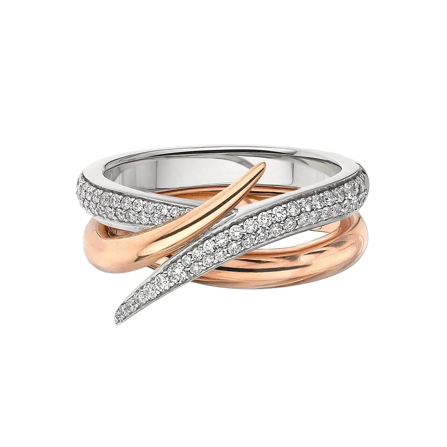 Shaun Leane Interlocking 18ct Gold and Diamond Ring Set