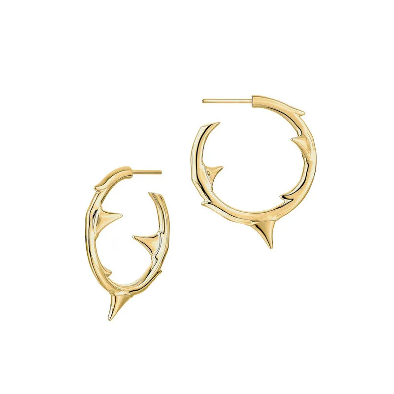 Shaun Leane Rose Thorn 18ct Yellow Gold Plated Sterling Silver Medium Hoop Earrings