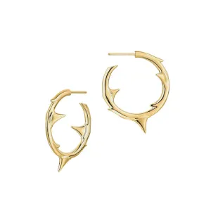 Shaun Leane Rose Thorn 18ct Yellow Gold Plated Sterling Silver Medium Hoop Earrings