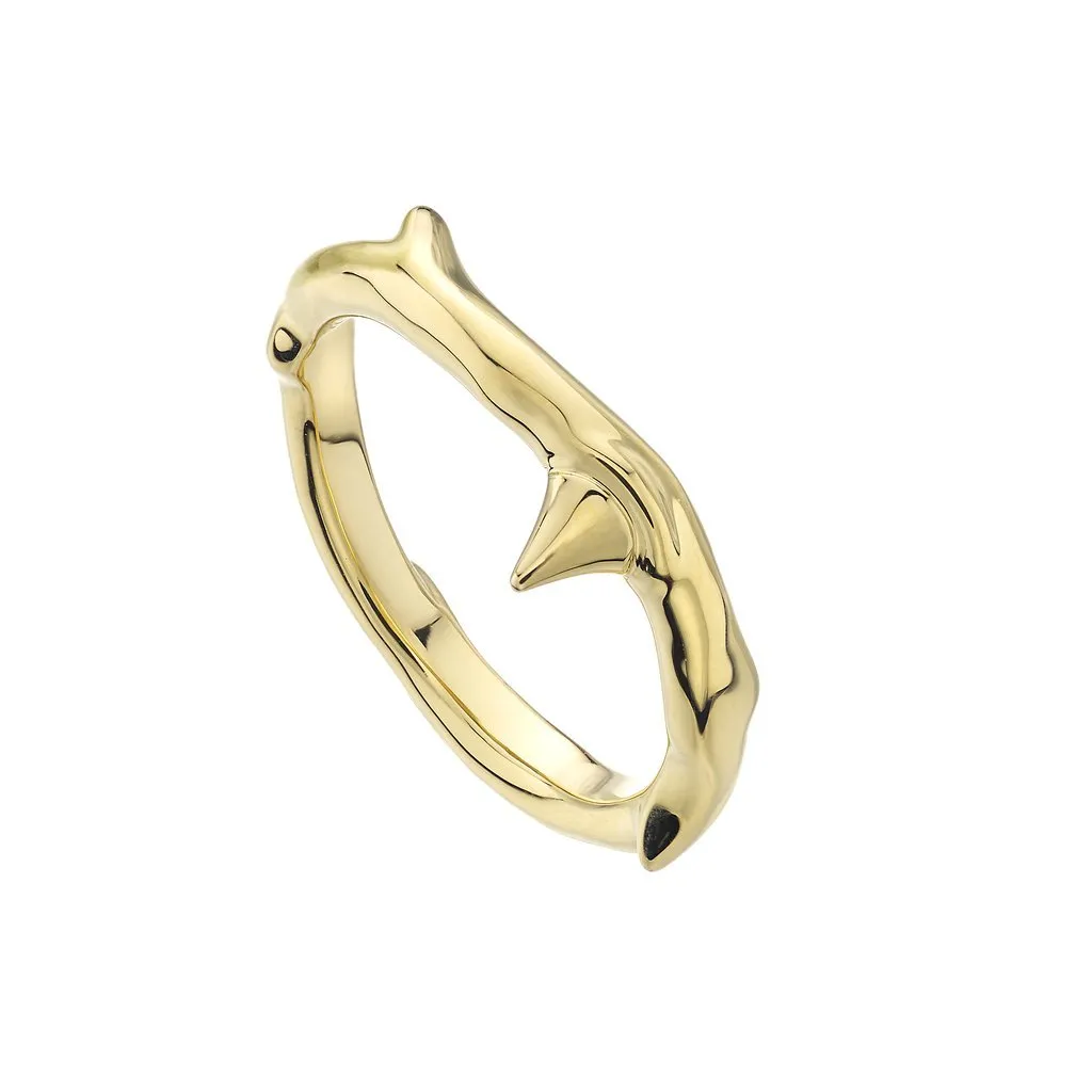 Shaun Leane Rose Thorn 18ct Yellow Gold Plated Sterling Silver Ring