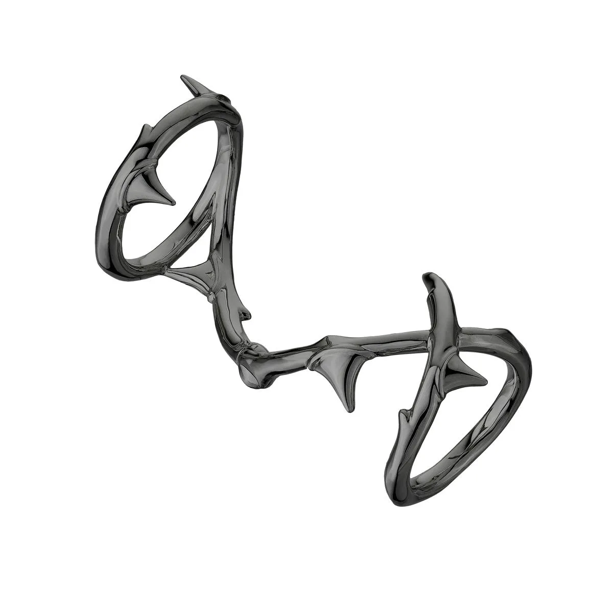 Shaun Leane Rose Thorn Sterling Silver Black Rhodium Hinged Ring