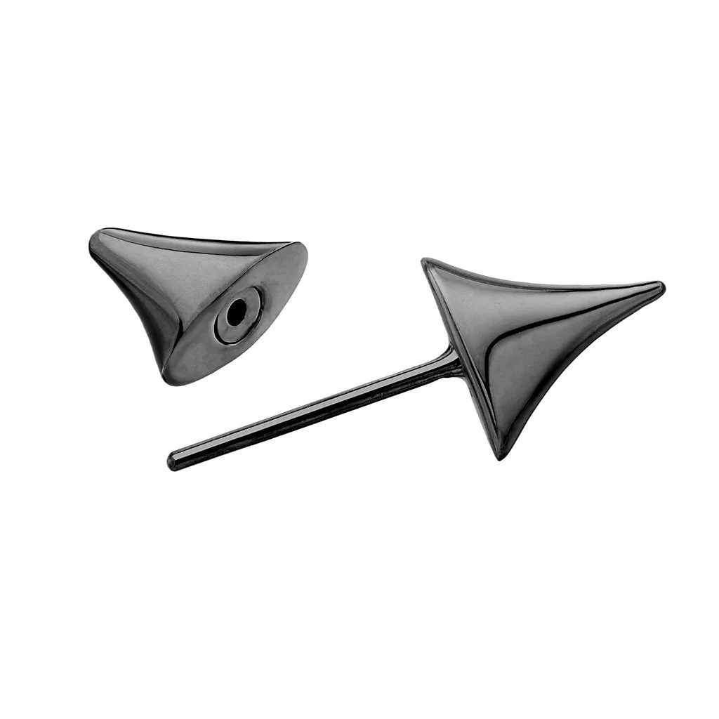 Shaun Leane Rose Thorn Sterling Silver Black Rhodium Medium Bar Earrings