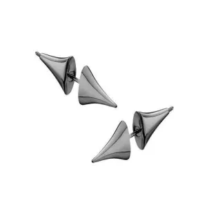 Shaun Leane Rose Thorn Sterling Silver Black Rhodium Medium Bar Earrings