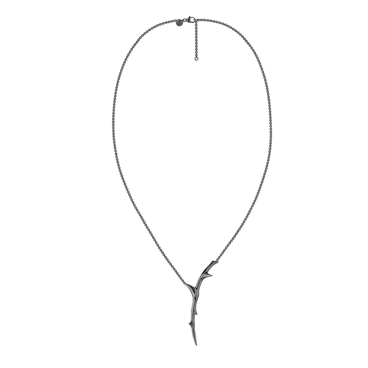 Shaun Leane Rose Thorn Sterling Silver Black Rhodium Single Drop Pendant