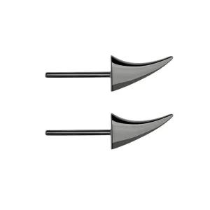 Shaun Leane Rose Thorn Swerve Sterling Silver Black Rhodium Stud Earrings