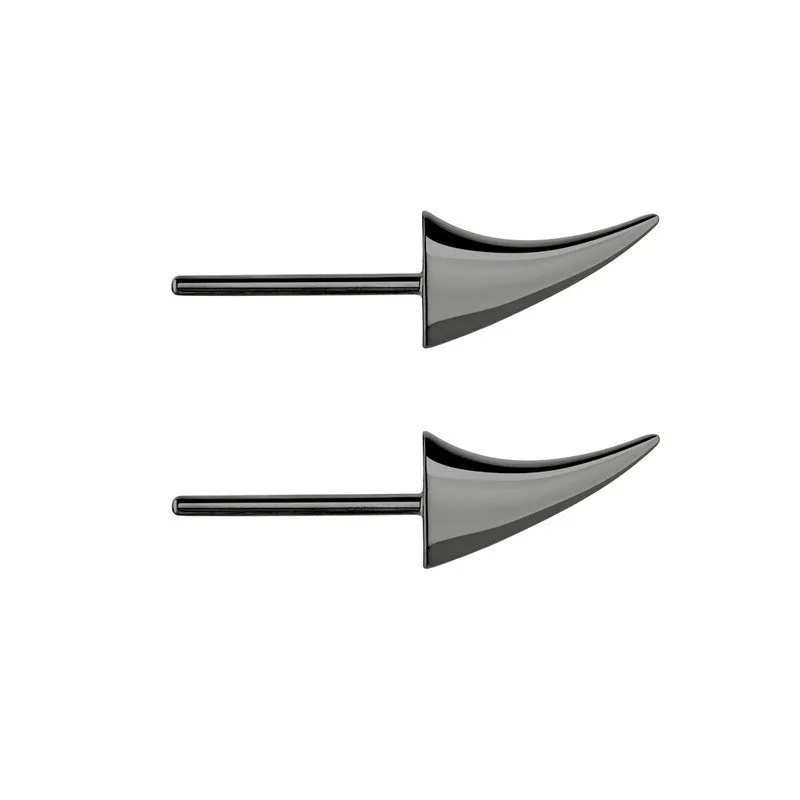 Shaun Leane Rose Thorn Swerve Sterling Silver Black Rhodium Stud Earrings