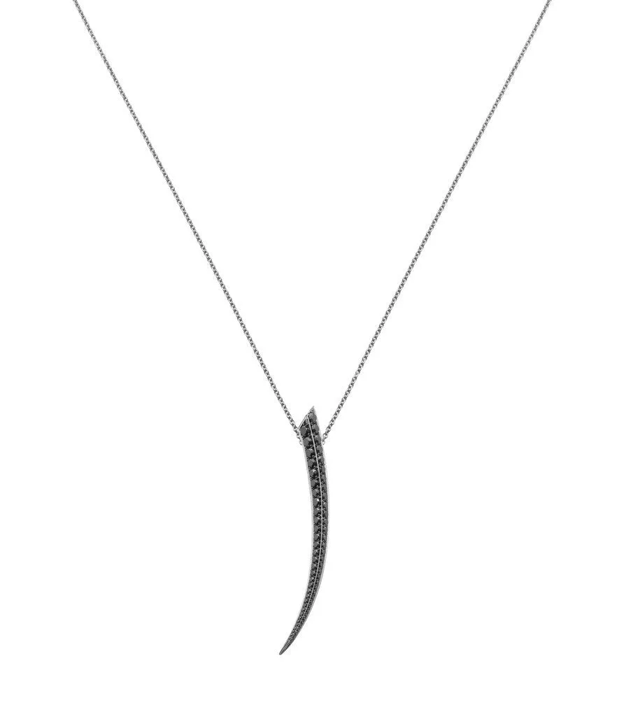 Shaun Leane Sabre 18ct White Gold Black Diamond Medium Necklace