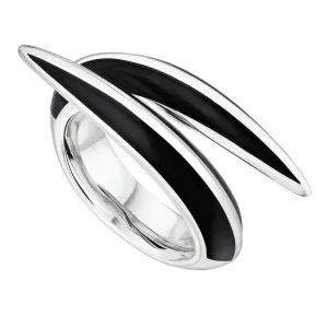 Shaun Leane Sabre Deco Sterling Silver Ceramic Crossover Ring