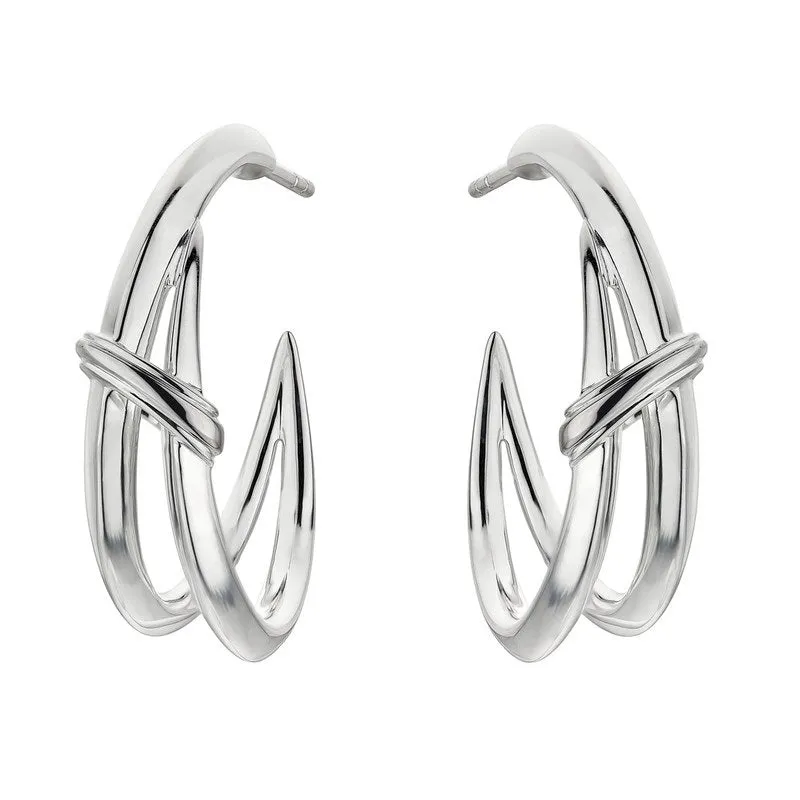 Shaun Leane Sabre Deco Sterling Silver Twist Hoop Earrings