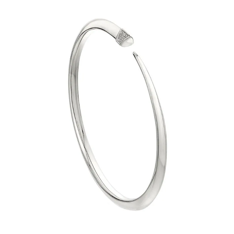 Shaun Leane Sabre Sterling Silver Diamond Slim Tusk Bangle