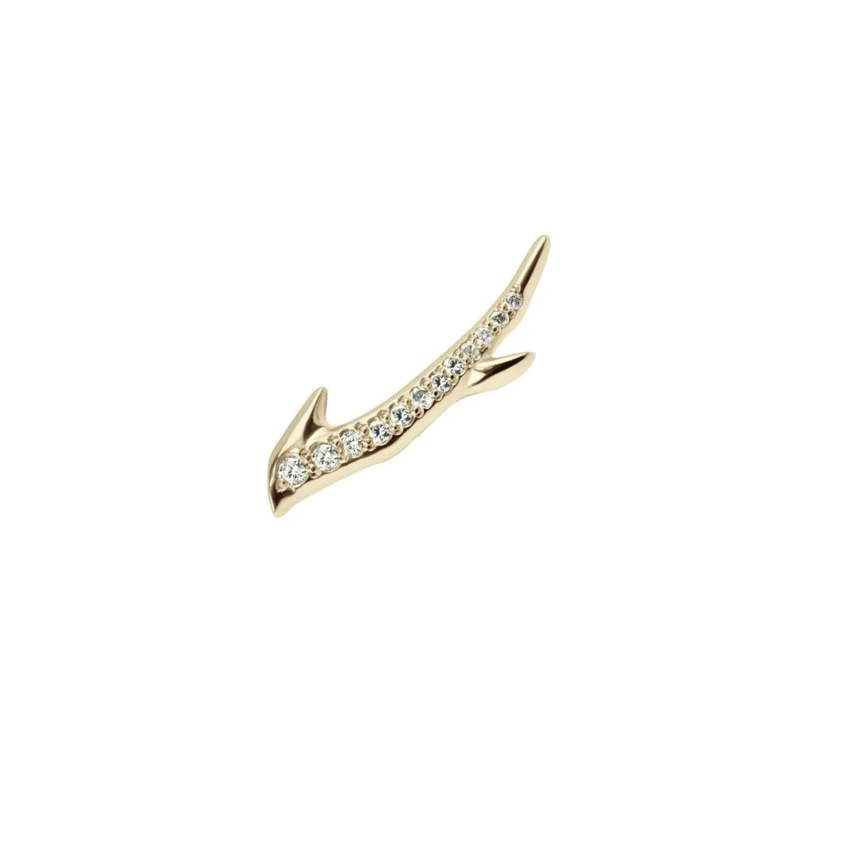 Shaun Leane Single 18ct Yellow Gold Plated Sterling Silver 0.07ct Diamond Cherry Blossom Branch Earring D