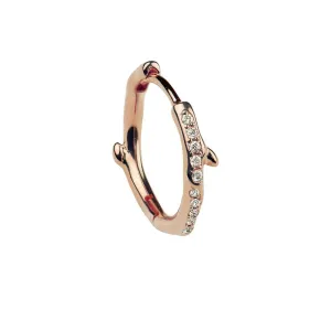 Shaun Leane Single Rose Gold Vermeil 0.06ct Diamond Cherry Blossom Hoop Earring