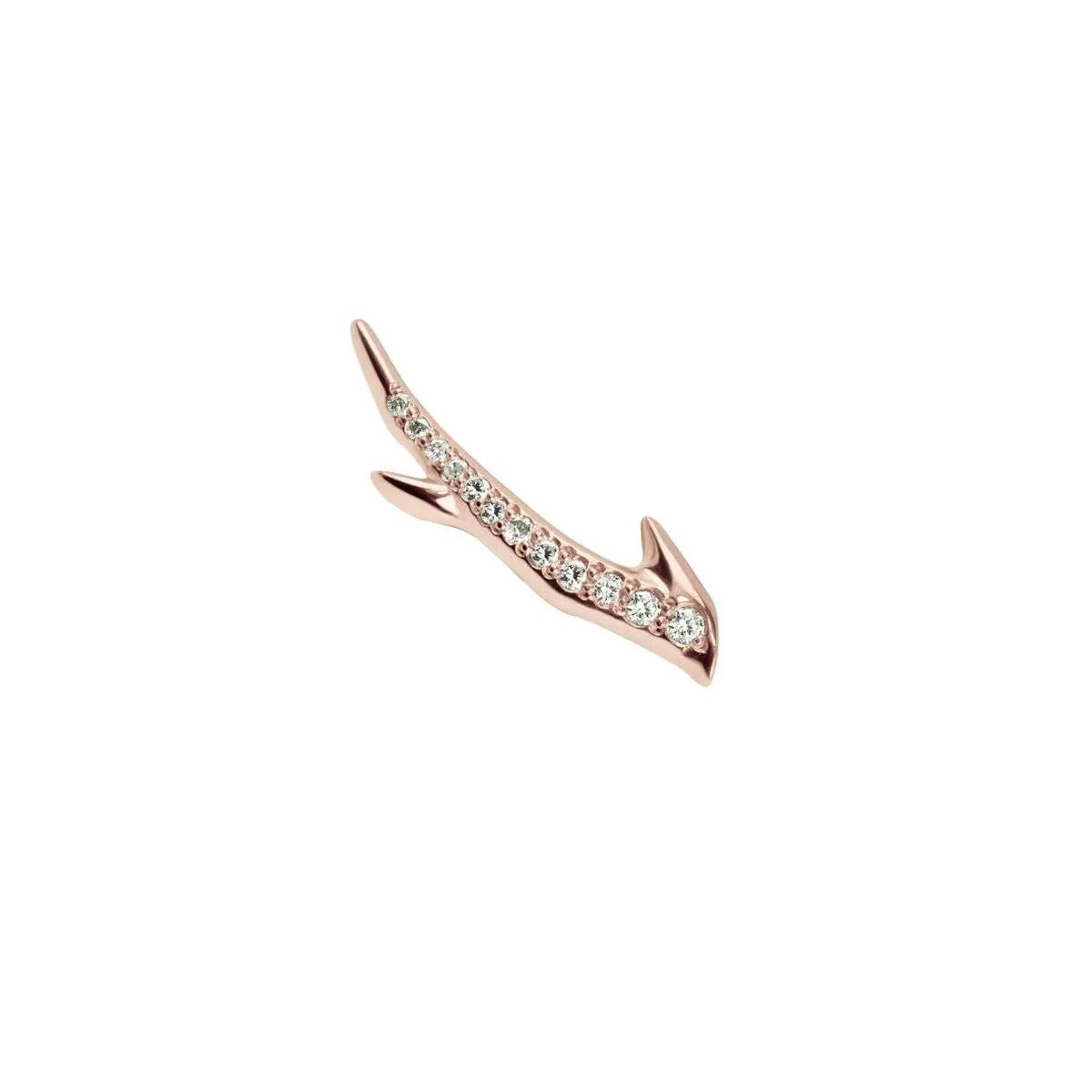 Shaun Leane Single Rose Gold Vermeil 0.07ct Diamond Cherry Blossom Branch Earring
