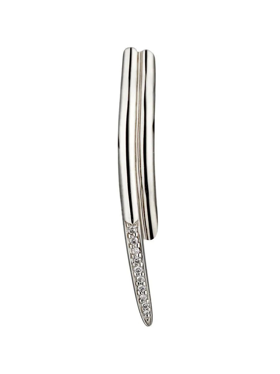 Shaun Leane Single Sterling Silver 0.05ct Diamond Feather Wrap Earring