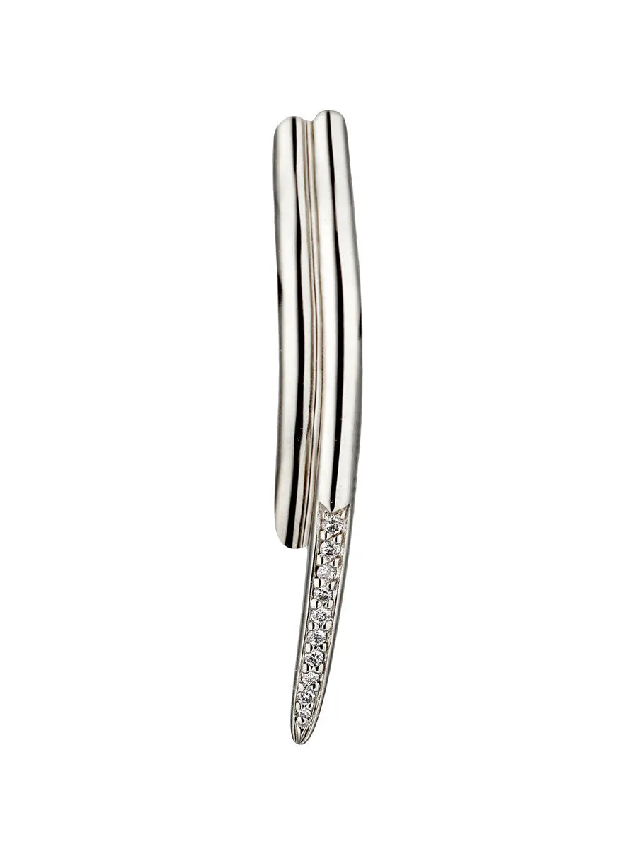 Shaun Leane Single Sterling Silver 0.05ct Diamond Feather Wrap Earring