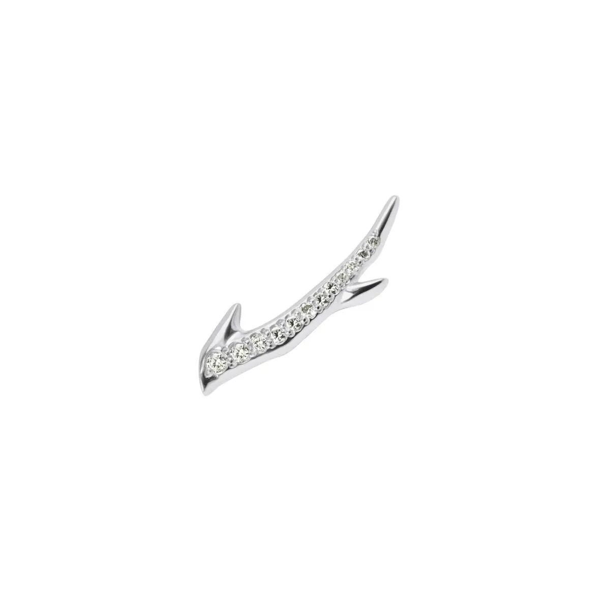 Shaun Leane Single Sterling Silver 0.07ct Diamond Cherry Blossom Branch Earring D
