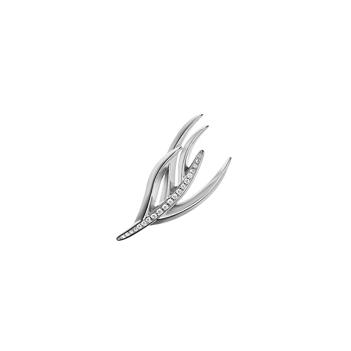 Shaun Leane Single Sterling Silver 0.08ct Diamond Feather Stud Earring
