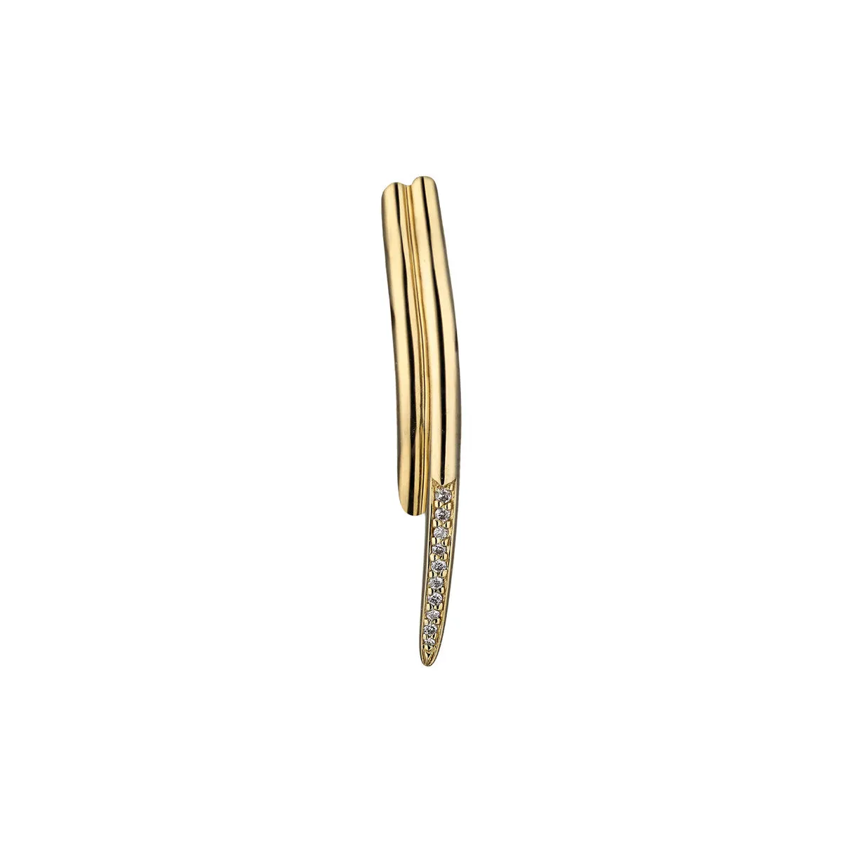 Shaun Leane Single Yellow Gold Vermeil 0.05ct Diamond Feather Wrap Earring