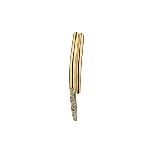 Shaun Leane Single Yellow Gold Vermeil 0.05ct Diamond Feather Wrap Earring