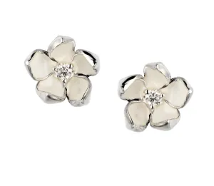 Shaun Leane Sterling Silver 0.10ct Diamond Small Cherry Blossom Stud Earrings