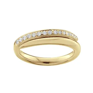 Shaun Leane Yellow Gold Vermeil 0.15ct Diamond Feather Band Ring