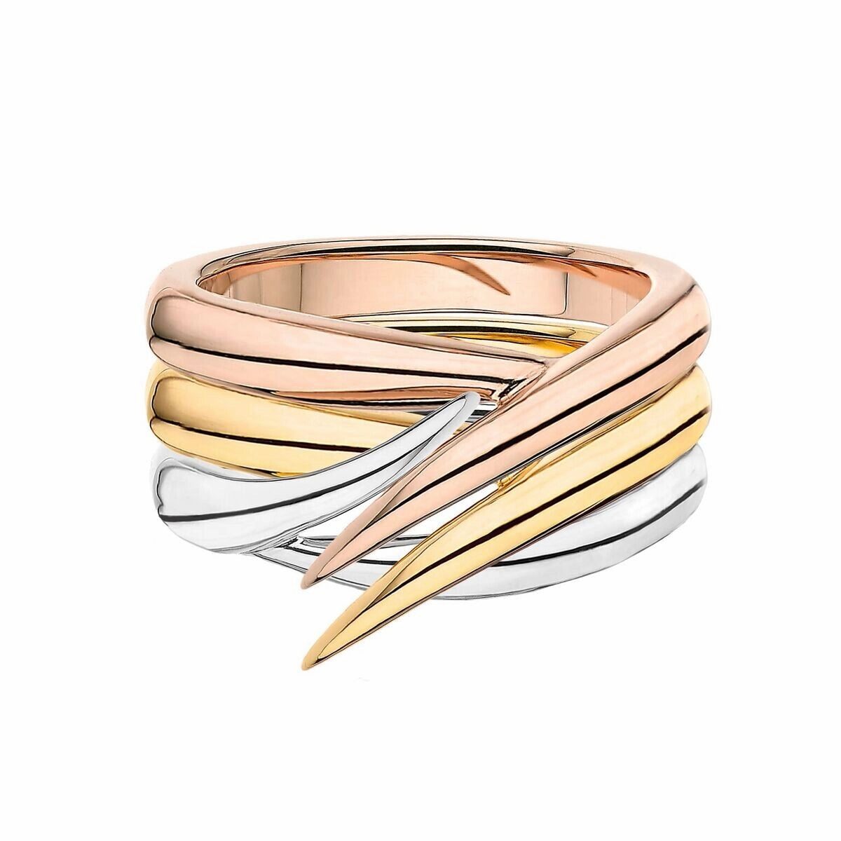 Shaun Leane Interlocking 18ct Rose Yellow and White Gold Ring Set