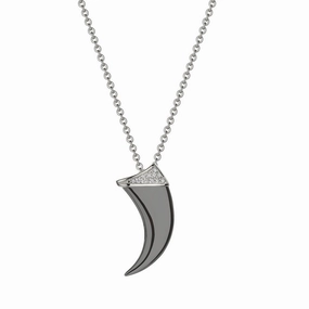 Shaun Leane Sabre Sterling Silver Black Rhodium Diamond Claw Necklace