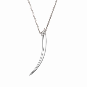 Shaun Leane Sabre Sterling Silver Diamond Tusk Necklace