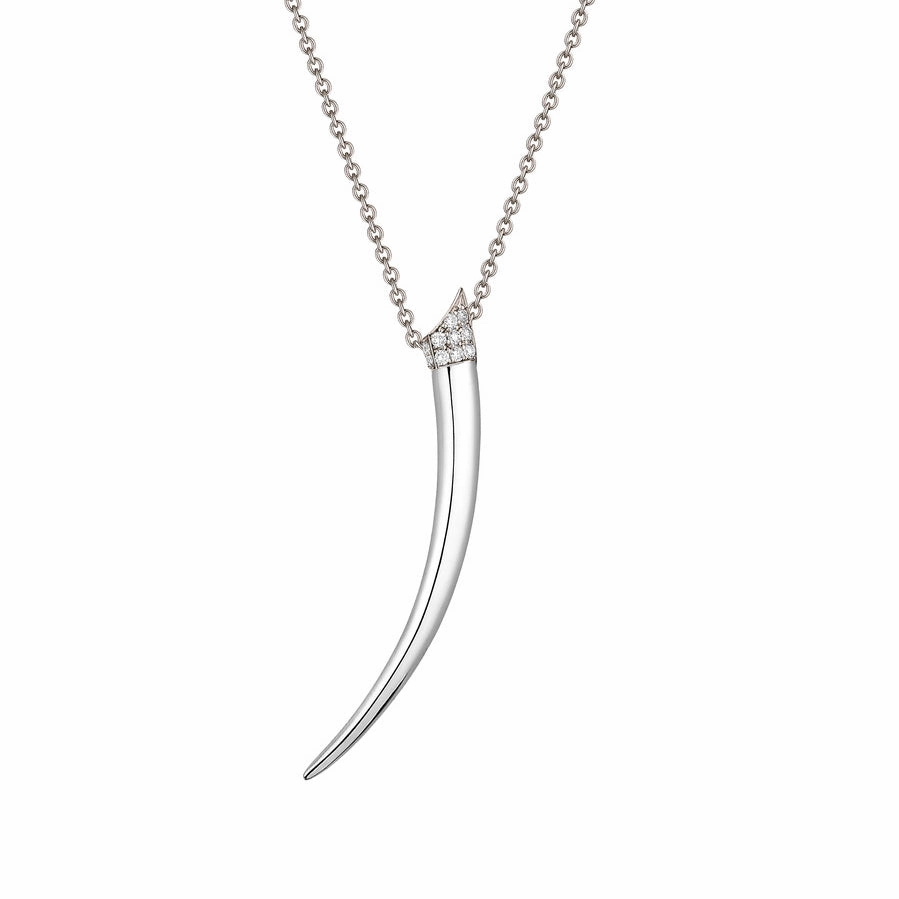 Shaun Leane Sabre Sterling Silver Diamond Tusk Necklace