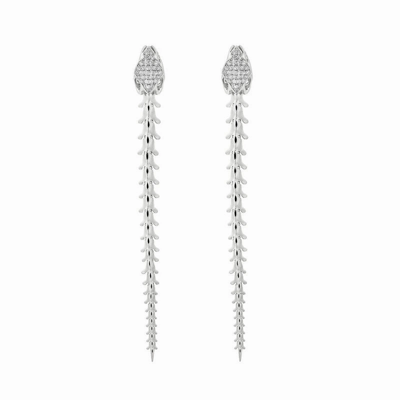 Shaun Leane Serpent Trace Sterling Silver Diamond Drop Earrings D