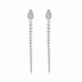 Shaun Leane Serpent Trace Sterling Silver Diamond Drop Earrings D