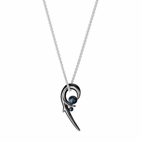 Shaun Leane Sterling Silver Black Rhodium Hooked Pearl Pendant
