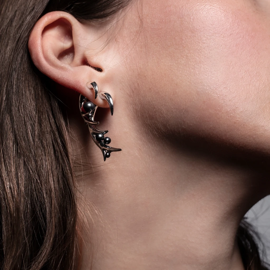 Shaun Leane Sterling Silver Hooked Pearl Earrings