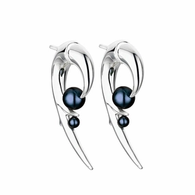 Shaun Leane Sterling Silver Hooked Pearl Earrings