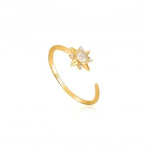 Shiny Gold Midnight Star Adjustable Ring R026-03G