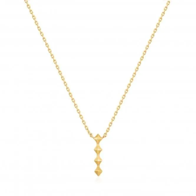 Shiny Gold Spike Drop Necklace N025-01G