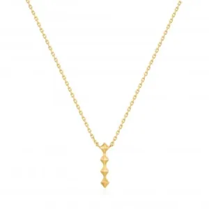 Shiny Gold Spike Drop Necklace N025-01G