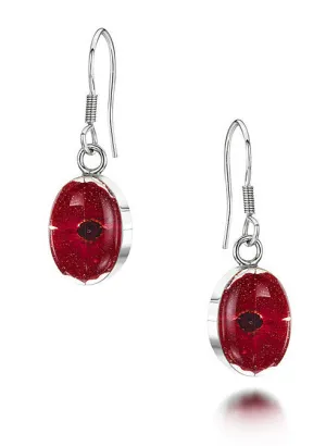 Shrieking Violet Earrings Poppy Drop Oval Silver S