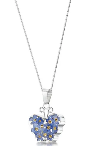 Shrieking Violet Necklace Forget Me Not Butterfly Medium Silver