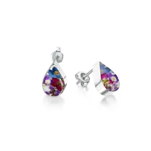 Shrieking Violet Purple Haze Sterling Silver Teardrop Stud Earrings
