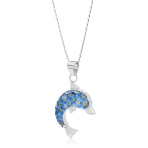 Shrieking Violet Sterling Silver Forget Me Not Dolphin Necklace