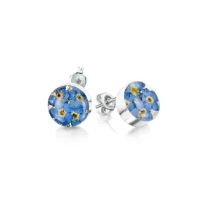Shrieking Violet Sterling Silver Forget Me Not Round Stud Earrings